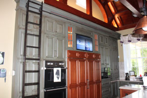 Olin Mansion kitchen with TV