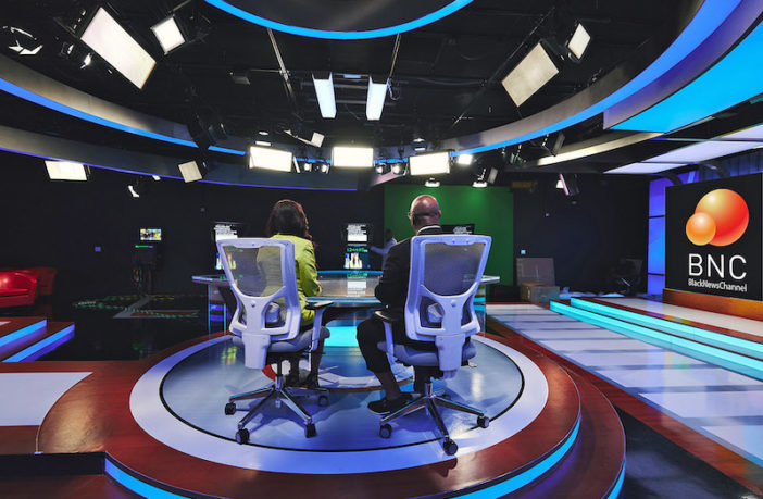 Brightline LED Fixtures on set of new Black News Channel