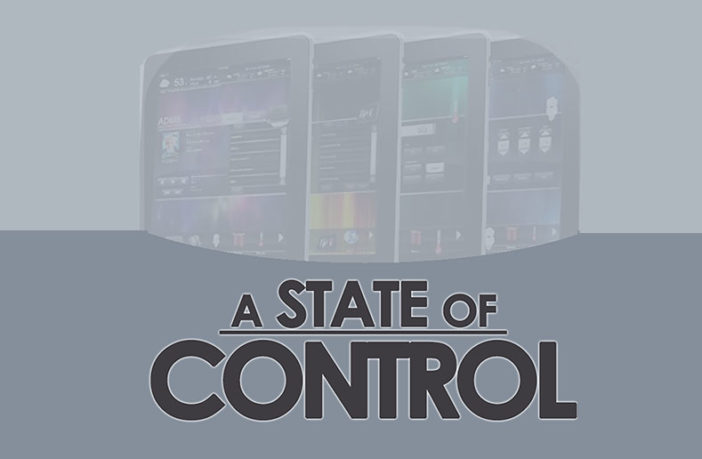a state of control 4 screen graphic