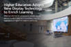 higher education banner with a video wall