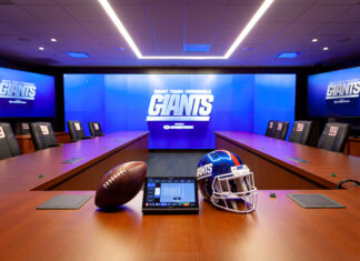 Crestron werkt samen met de New York Giants om hun ontwerpkamer te digitaliseren