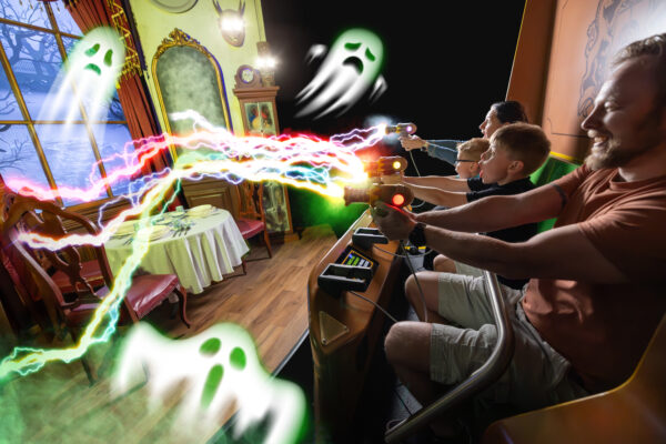 Guests capture ghosts with on-board Phantom Phasers. (Photo credit: Paultons Park)