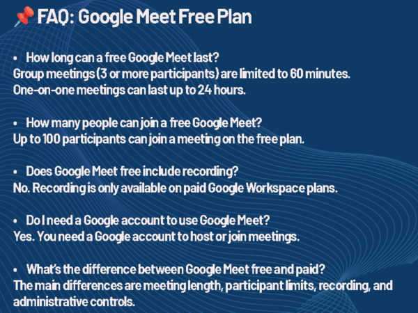 Is Google Meet Free FAQ
